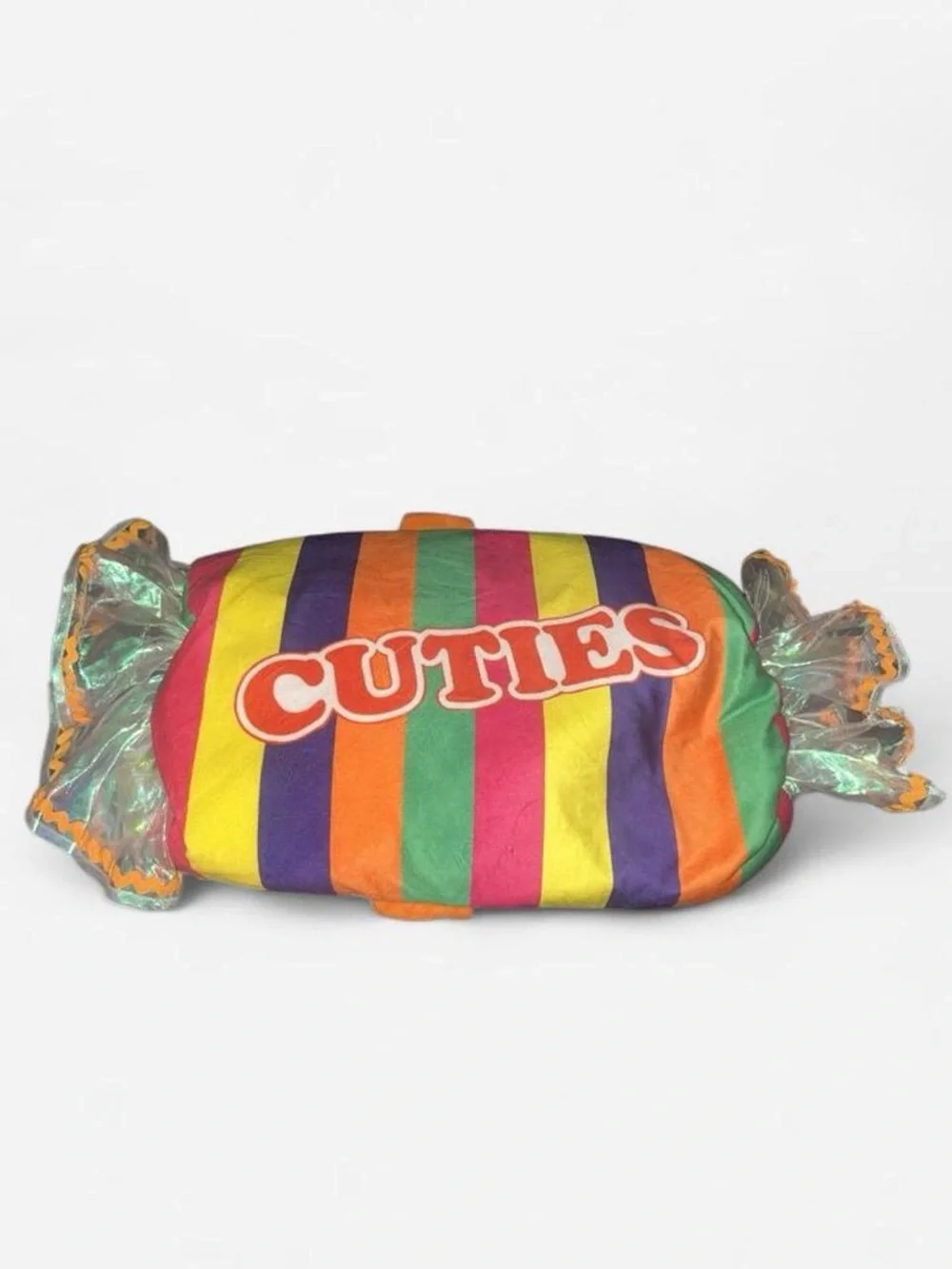 Rainbow Stripe Plush Dog Costume- Multi-Color